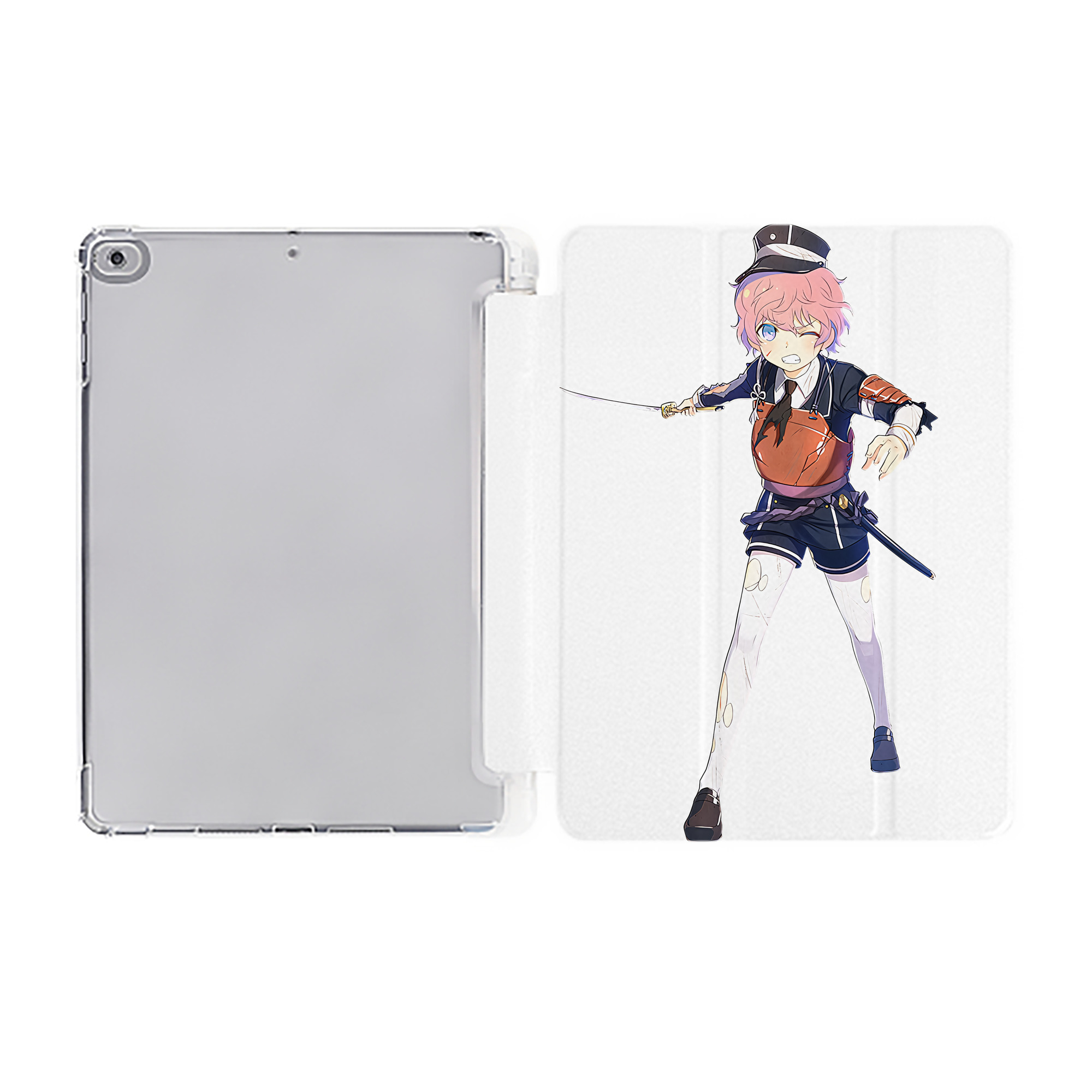 （画像用） 刀剣乱舞 Touken Ranbu IPad ケース ペン収納付き 三つ折りスタンド PUレザー×シリコン 対応機種9.5/10.5/10.9インチ